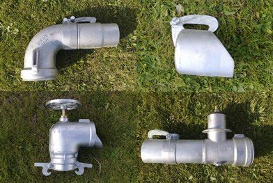 Various aluminium irrigation pipe fittings